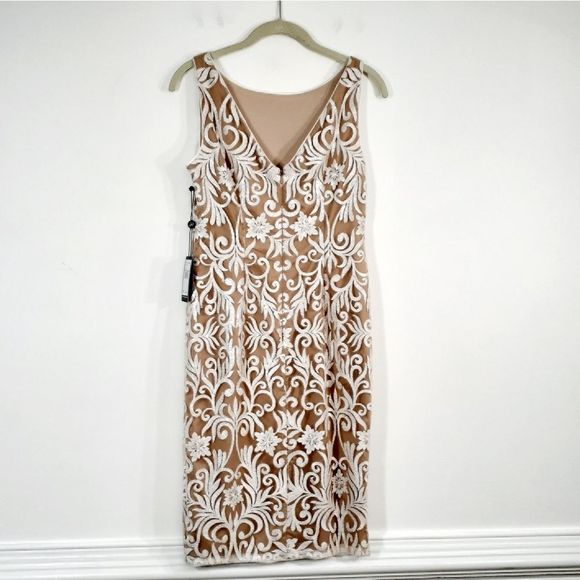 NWT Adrianna Papell Women's Sequin Embroidered Sheath Dress 4 - Picture 7 of 9